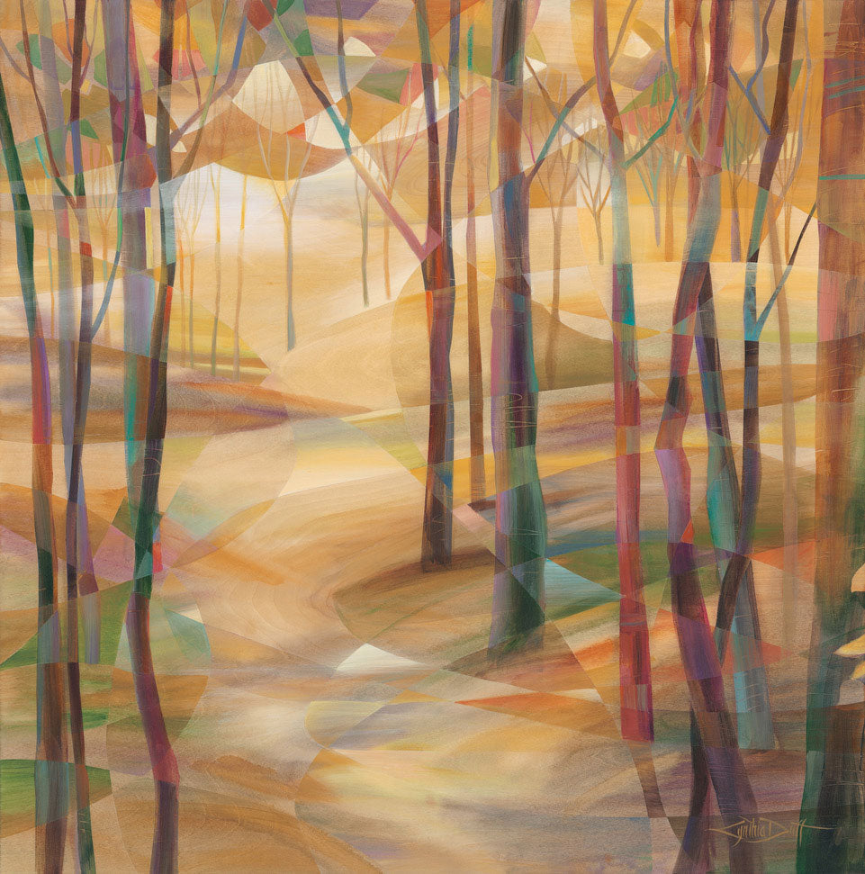 Dreamy Destination original acrylic on birch wood by Colorado artist Cynthia Duff