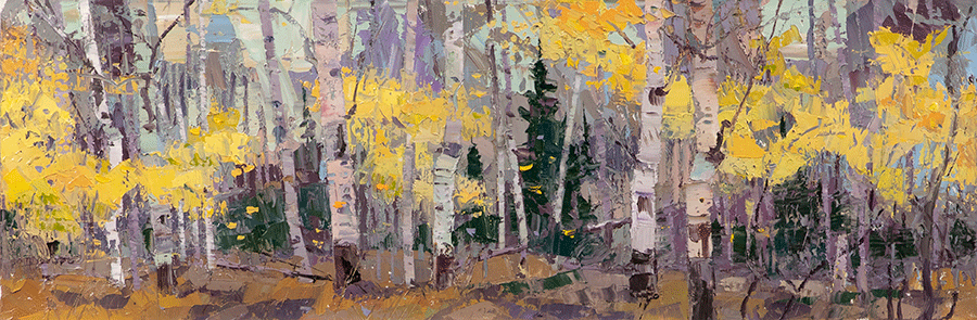 Fall-Harmonies-artist-Robert-Moore-fall-landscape-aspen-trees