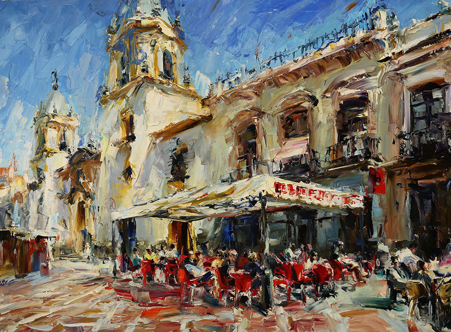 Feeling Spain original oil on canvas painting by Denver Colorado artist Lyudmila Agrich