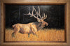 Fields of Gold original oil on canvas wildlife elk painting by Colorado Springs artist Maxine Bone