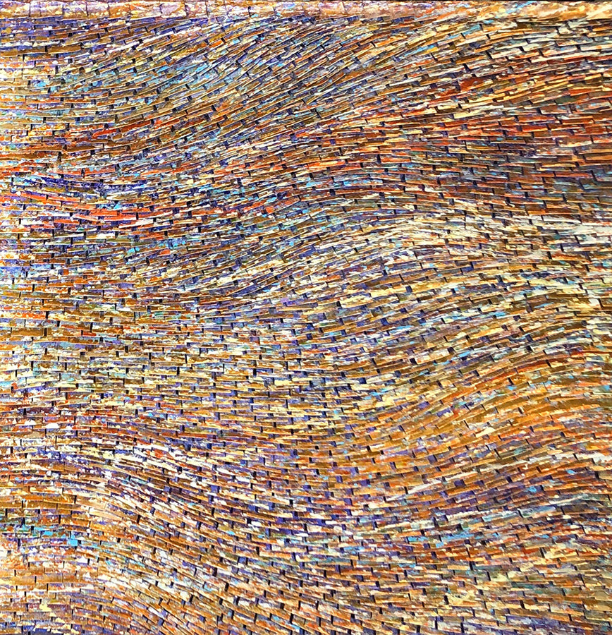 Golden Light Purple Waves 2 artist Pat McNabb Martin cut canvas