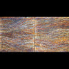 Golden Light Purple Waves diptych artist Pat McNabb Martin cut canvas