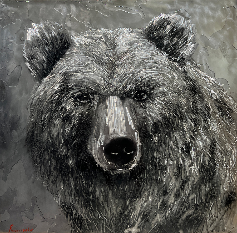 Artist Michael Rozenvain Grayscale Bear