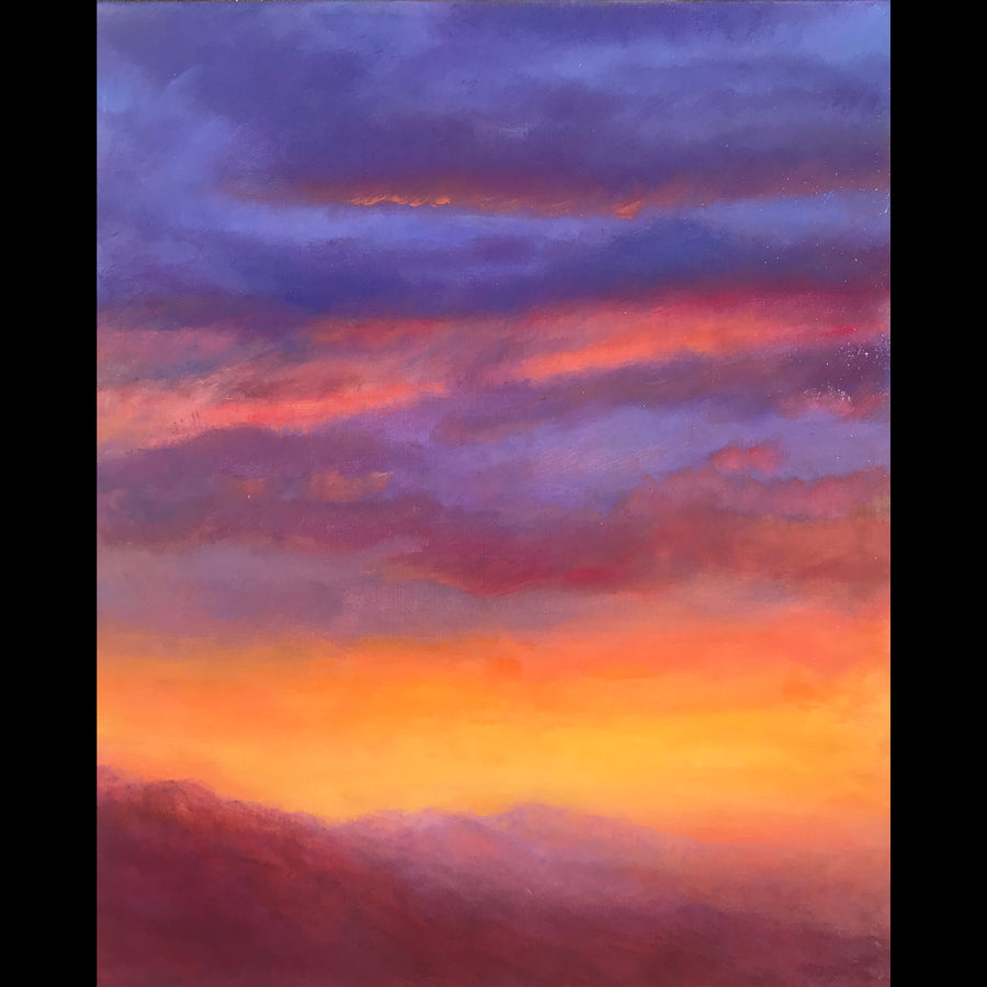 Mountain Sunset Original Artwork Artist Judy Greenan for Sale Colorado impressionist impressionism painting