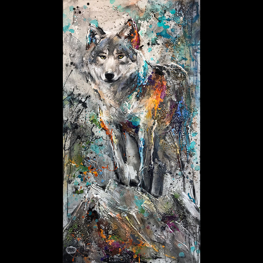 Miri Rozenvain Original Wolf Painting: Instincts of a Leader