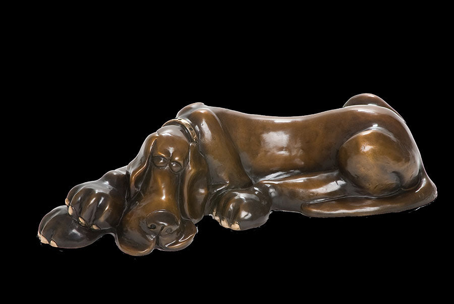Jake Harvey dog bronze sculpture by artist Marty Goldstein