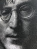 Detail of John Lennon original portrait created from wire mesh by artist Fekadu Mekasha