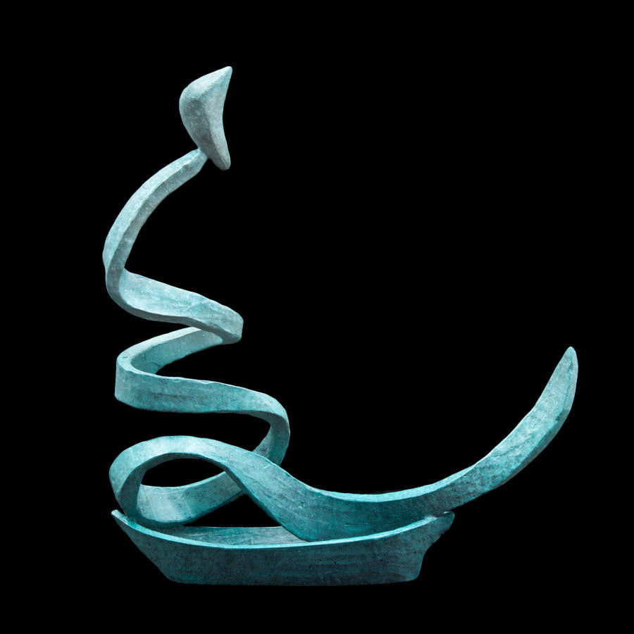 Journey Chinese calligraphy bronze sculpture by artist Casey Horn