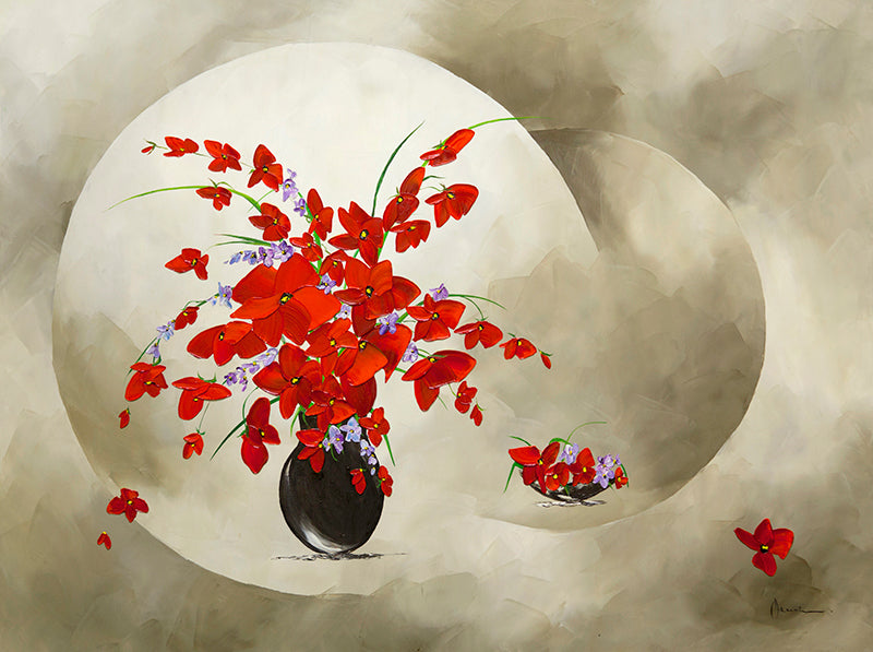 flower oil painting by artist monika meunier