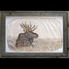 Lotta bull sitting moose wildlife photo gampi print by artist Pete Zaluzec in barnwood frame