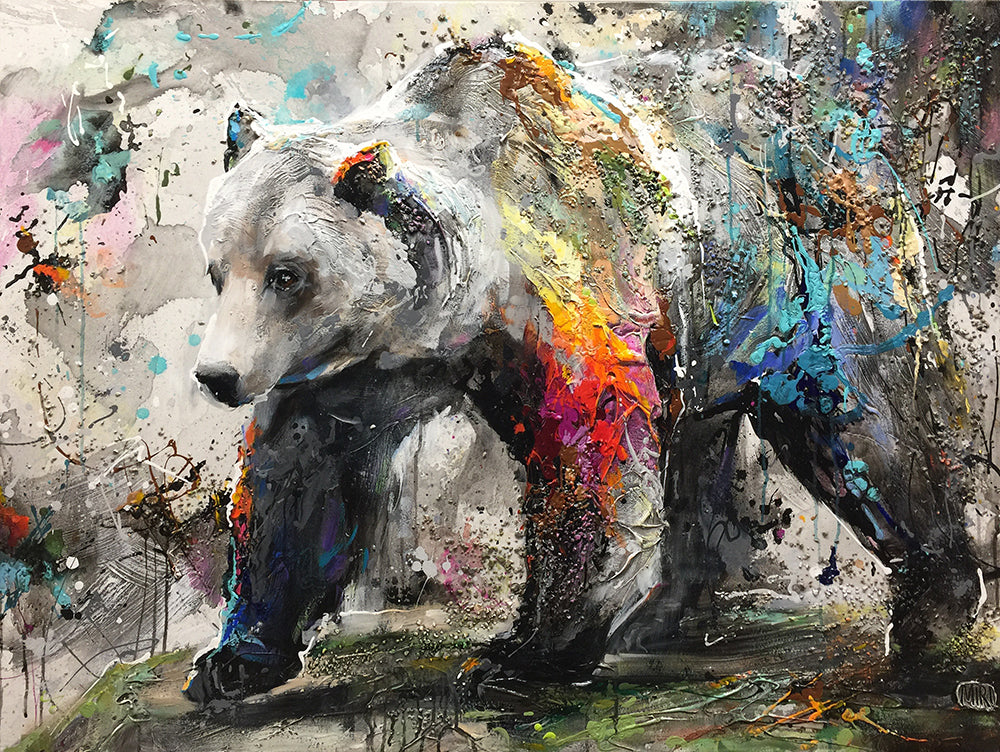 Bear Painting by artist Miri Rozenvain - Morning Walk