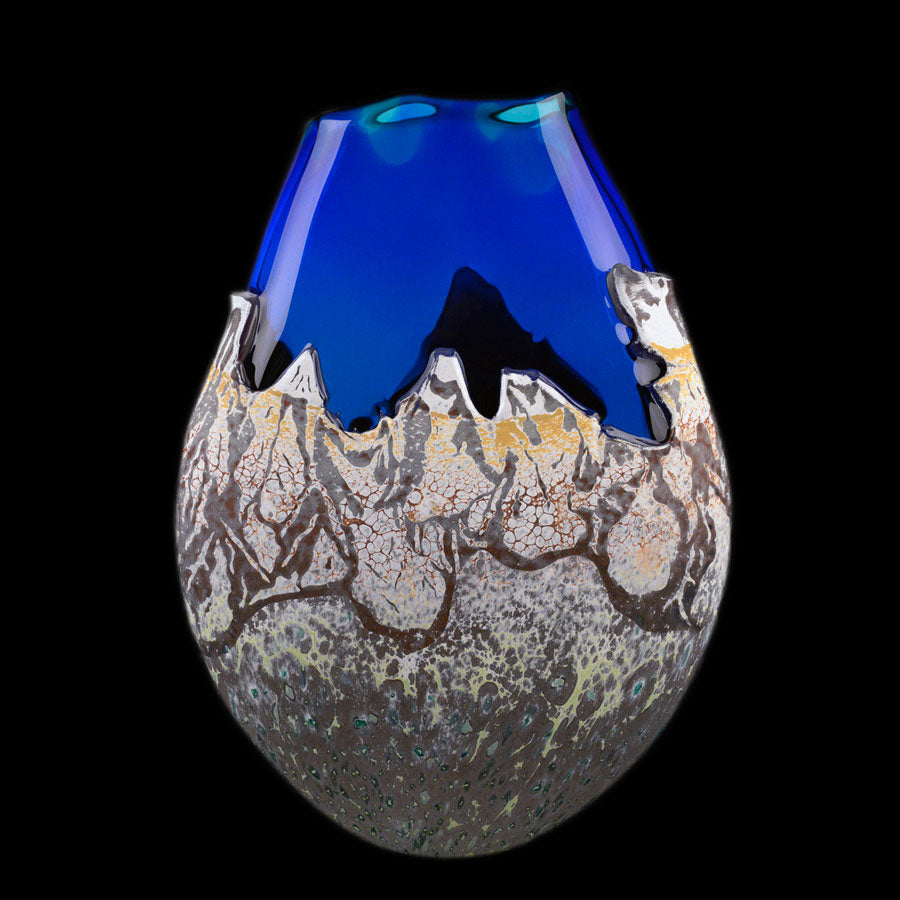 Mountain Vista Snowscape original glass by Colorado based artist Jared and Nicole Davis