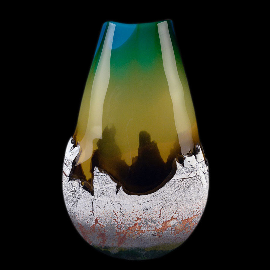Mountain Vista Sunset original glass are by Colorado based artist Jared and Nicole Davis