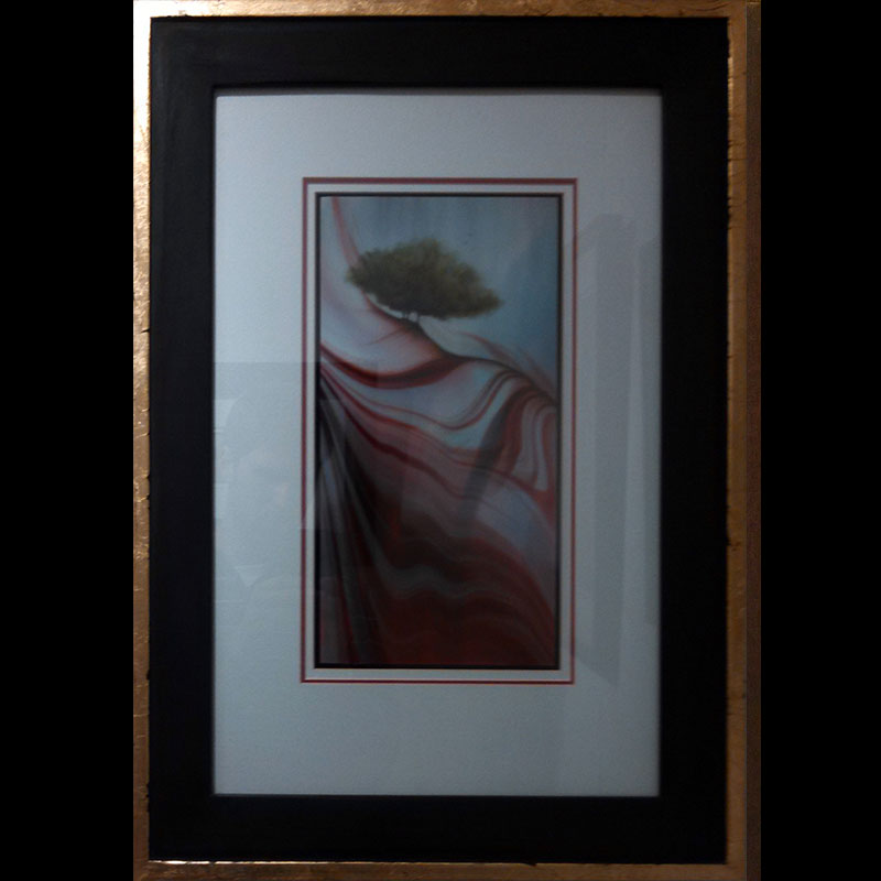 Nature's Grand Design original glass fired powder painting by Colorado artist Gary Vigen