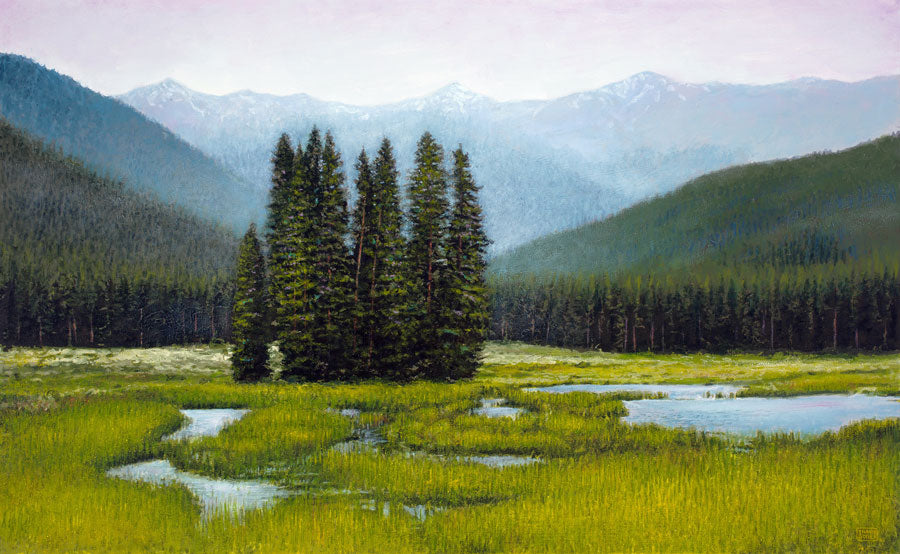Outside Tin Cup original mountain landscape painting by Thane Gorek for sale at Raitman Art Galleries located in Breckenridge and Vail Colorado