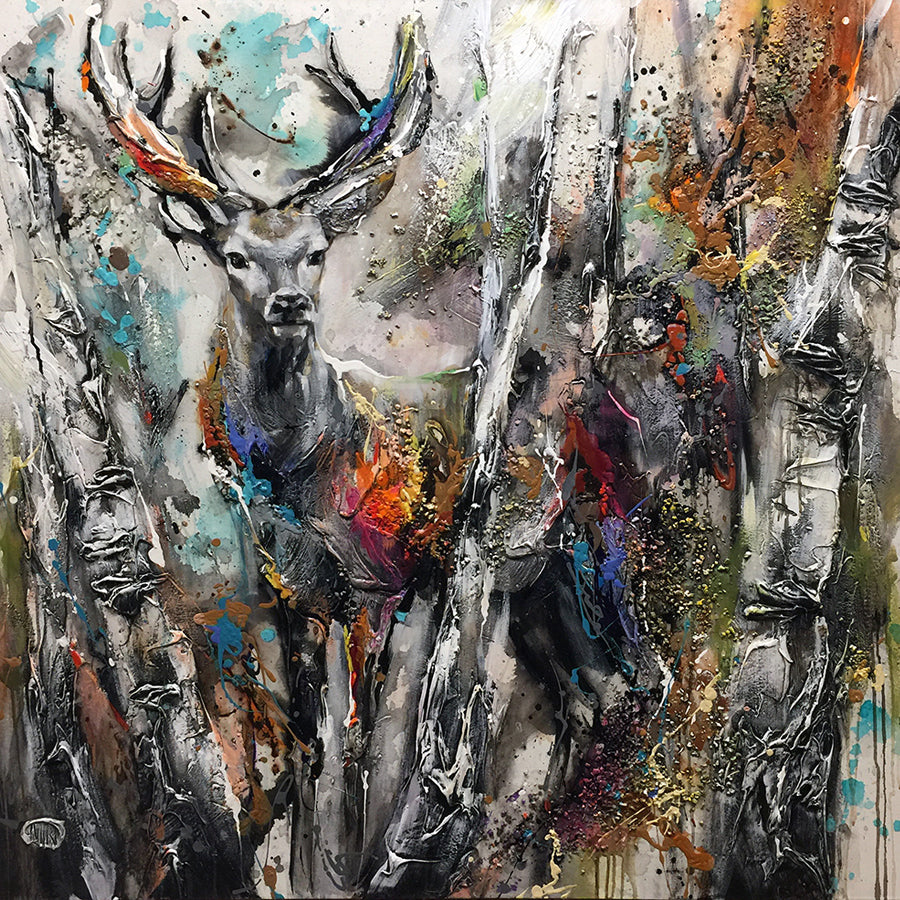 Miri Rozenvain Original Painting of Deer: Perspective