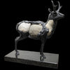 Pronghorn Bronze River Stone Sculpture Gampi Artist Pete Zaluzec