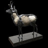 Pronghorn Bronze River Stone Sculpture Gampi Artist Pete Zaluzec