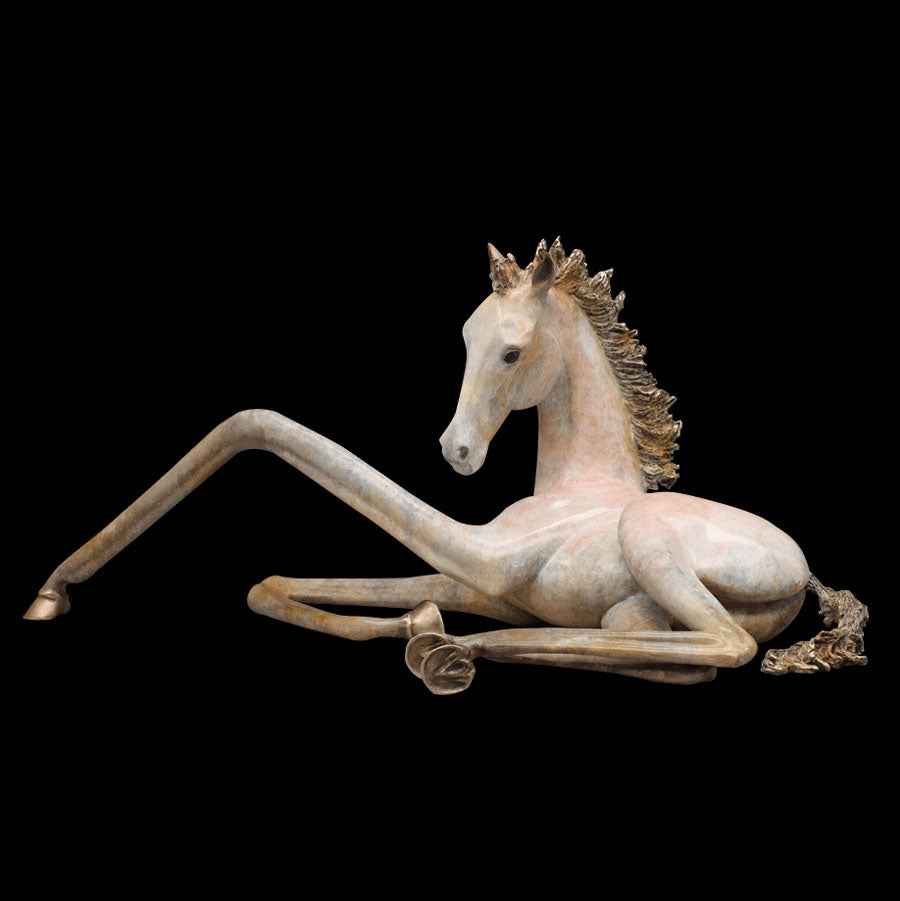 Relax bronze horse sculpture by Colorado artist Alex Alvis