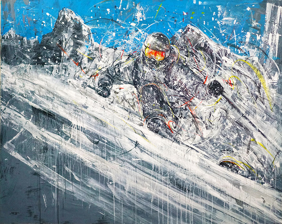 Rendezvous-in-the-Pow-artist-david-gonzales-ski-painting