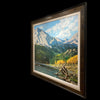 Rocky Mountain High original oil on canvas mountain landscape with fall foliage by Colorado artist Maxine Bone (Framed) - right - mountain - moose - lake