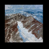Abstract mountain snow painting by Aspen, Colorado artist Kristof Kosmowski - left