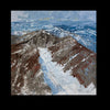 Abstract mountain snow painting by Aspen, Colorado artist Kristof Kosmowski - left