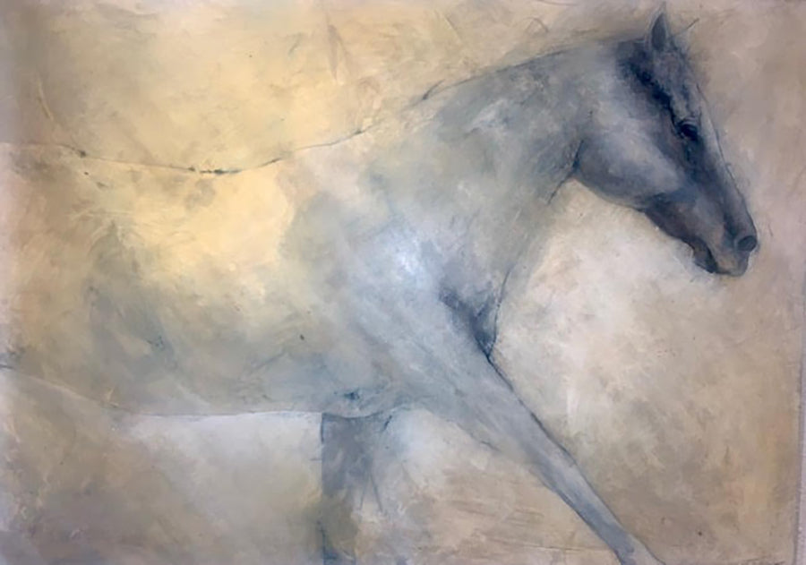 Lex-Lucius-Savanna-horse-ink-gesso-on-panel-Raitman-Art-Galleries