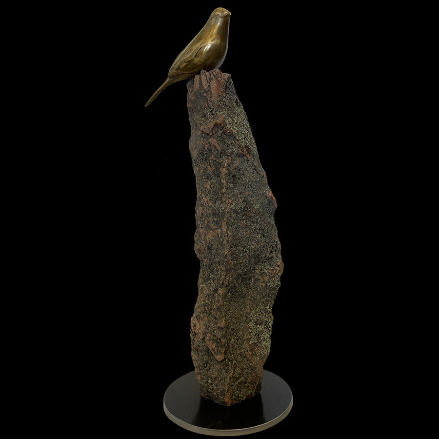 Songbird/Solo bronze and stone sculpture artist Gilberto Romero