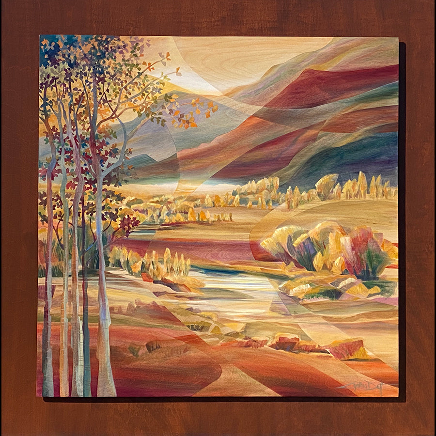 Stream Flow mountain painting by artist Cynthia Duff