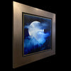 moon mountain and mist watercolor painting of a night sky by artist Kay Stratman - left