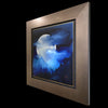 moon mountain and mist watercolor painting of a night sky by artist Kay Stratman - right