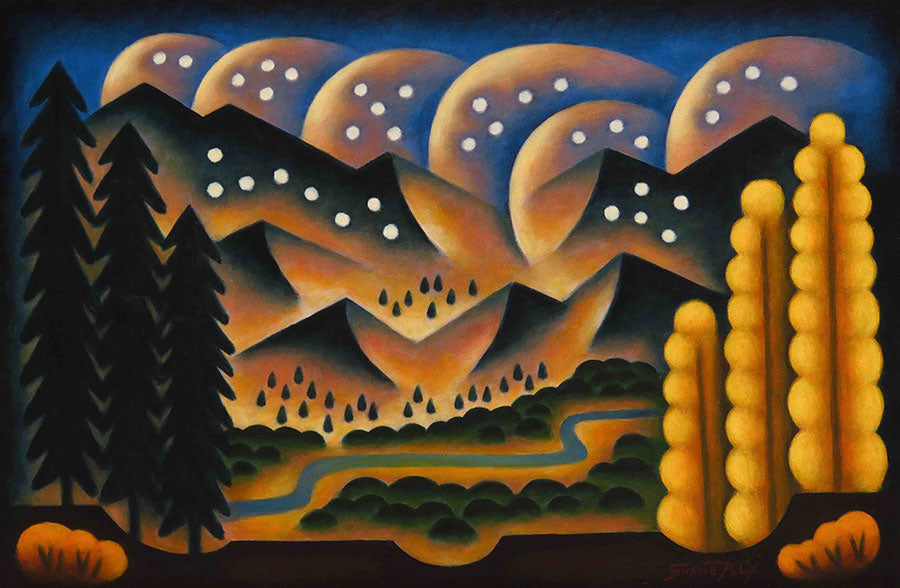 Sushe-Felix_Early-Flurries_acrylic-on-panel_landscape