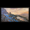 Wildlife landscape painting of a ram at sunset in the mountains by Colorado artist Maxine Bone (framed) - front