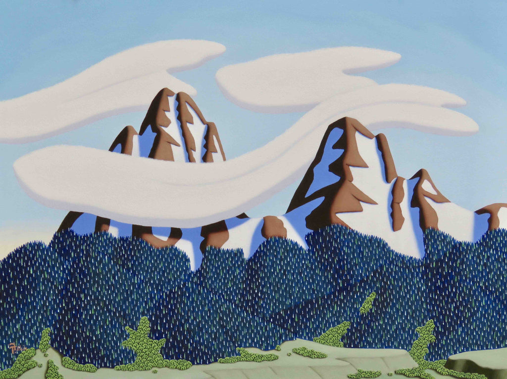 Tracy Felix Original Oil Painting of Mountains: Air Flow
