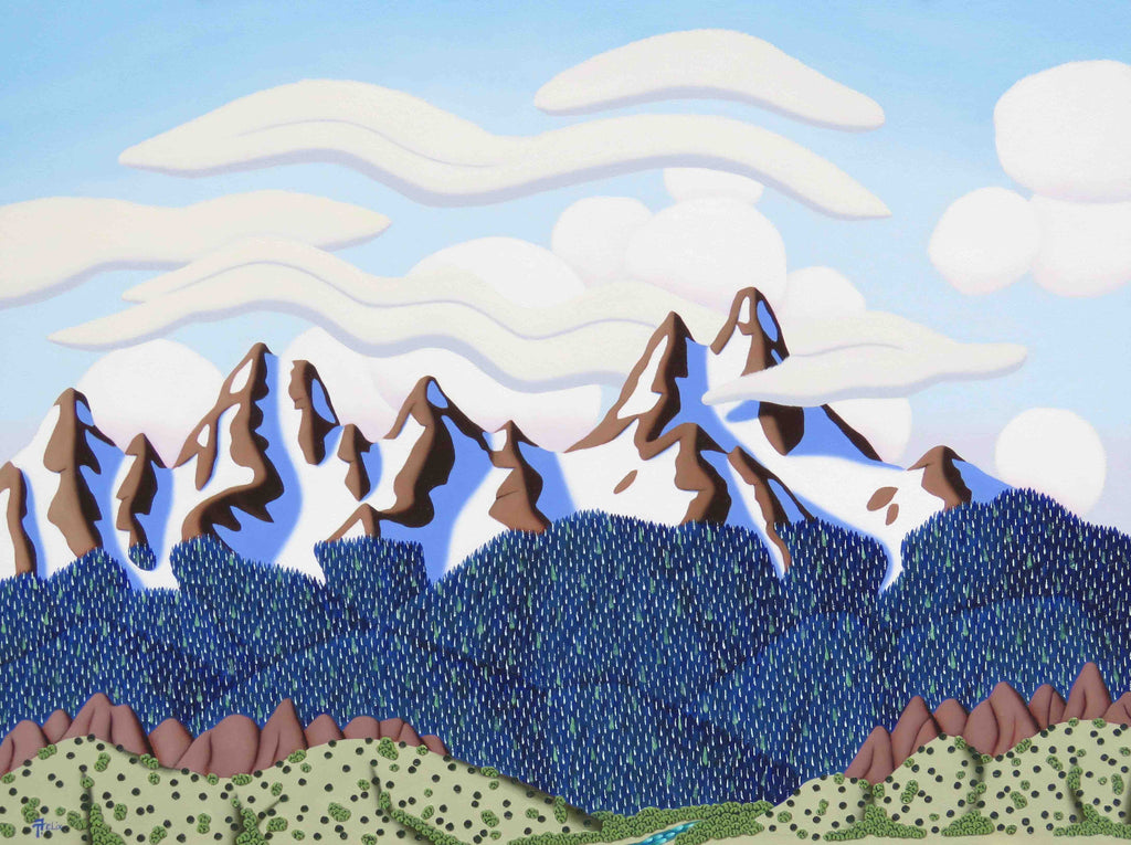 Tracy Felix Original Oil Painting of Mountains: Colorado Front Range