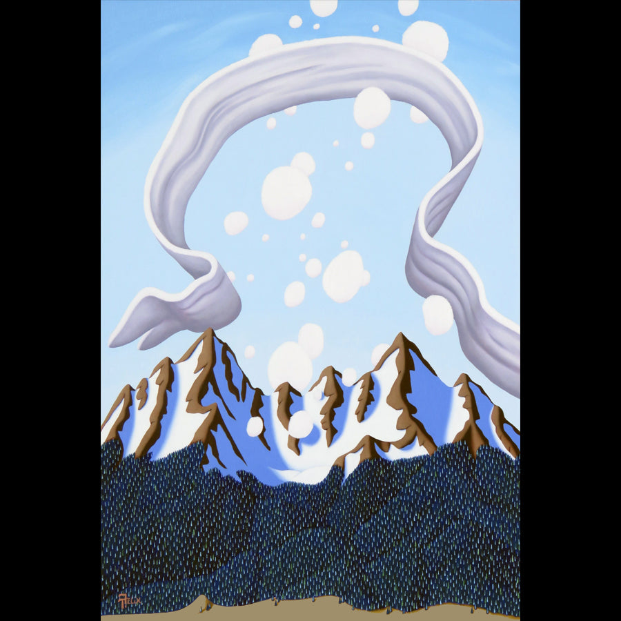 Tracy Felix Original Oil Painting of Mountains: Rocky Mountain Cloud Show