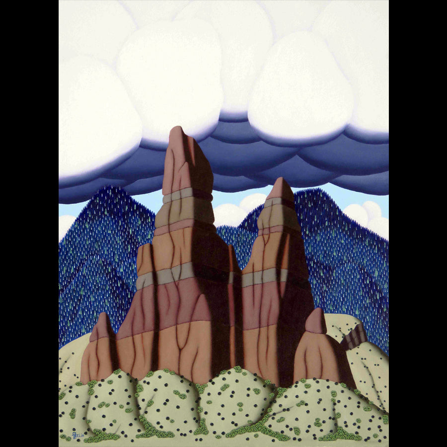 Tracy Felix Original Oil Painting of Mountains: Towers