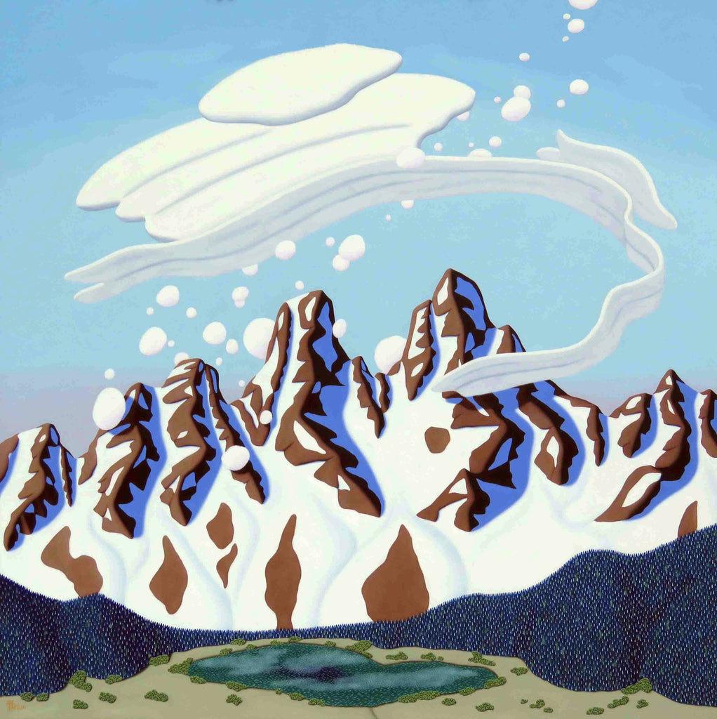Tracy Felix Original Oil Painting of Mountains: Twin Peaks