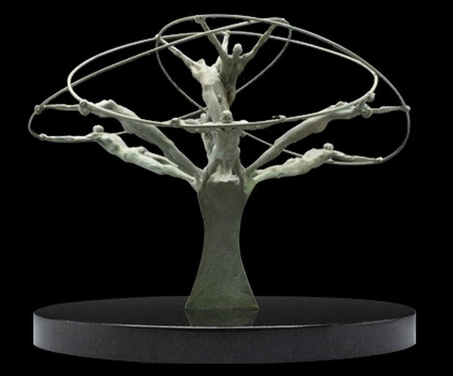 Tree of Life sculpture hoops and rings by artist Clay Enoch