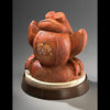 Red frog sculpture by artist Ellen Woodbury