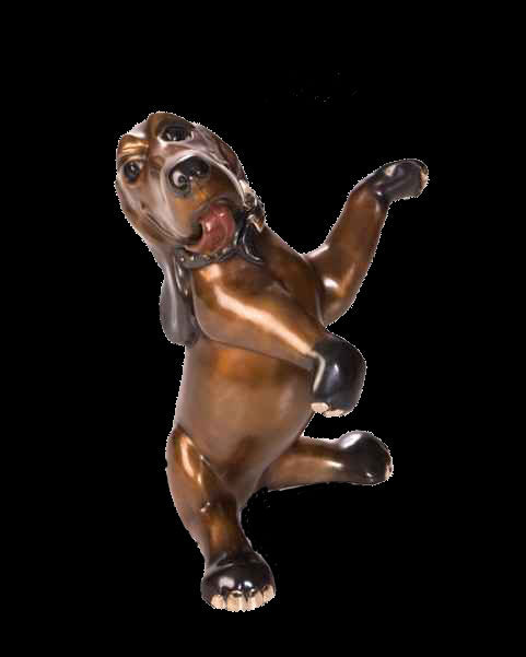 Winston bronze harvey dog bronze sculpture by artist Marty Goldstein