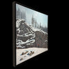 Winters Grind original oil on canvas ski landscape painting by Colorado artist Maxine Bone (framed) - left