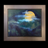 watercolor painting of the moon rising over the mountains by artist Kay Stratman - front