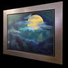 watercolor painting of the moon rising over the mountains by artist Kay Stratman - right