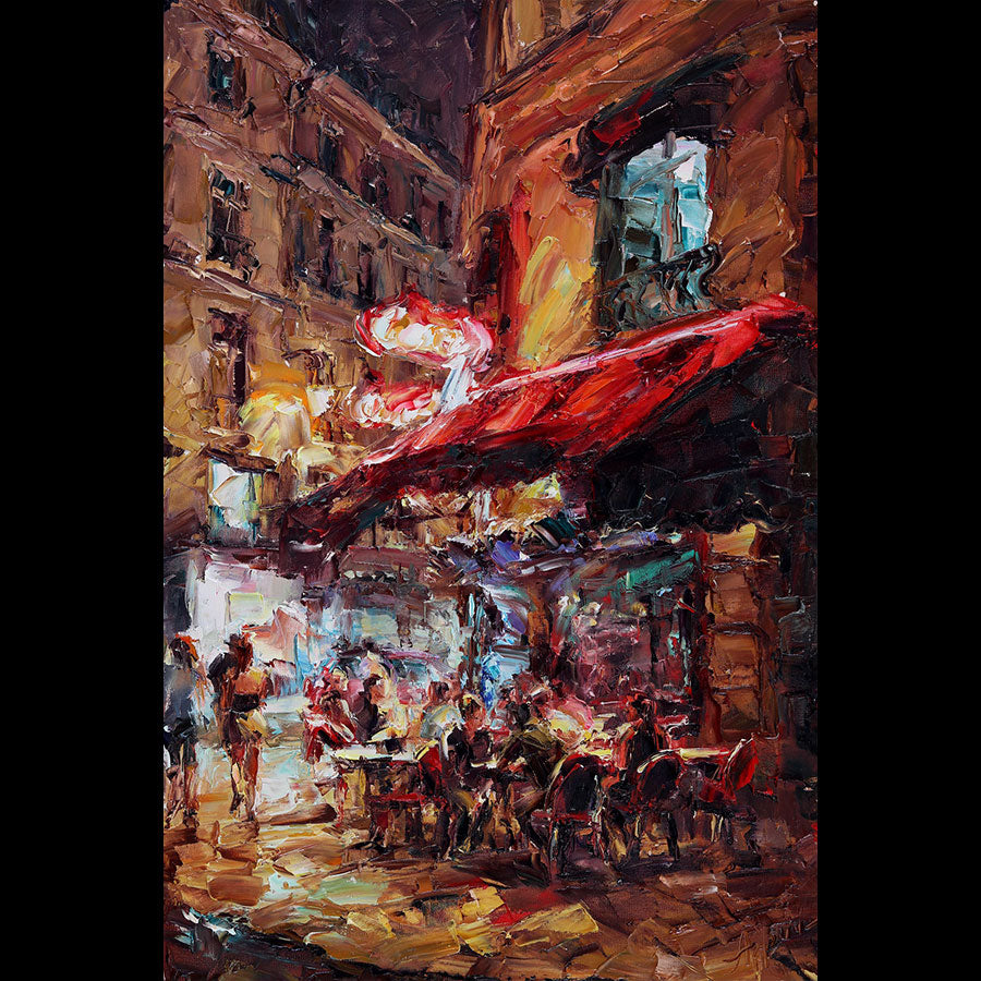 Corner Bistro original oil painting by artist Lyudmila Agrich
