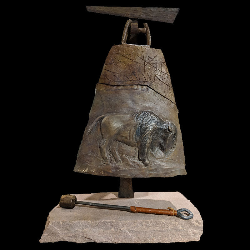 Earth bronze bell by Colorado artist Jim Moore