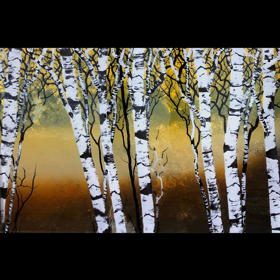 Expression original tree painting on hand carved cast acrylic by Colorado based artist Christopher Owen Nelson