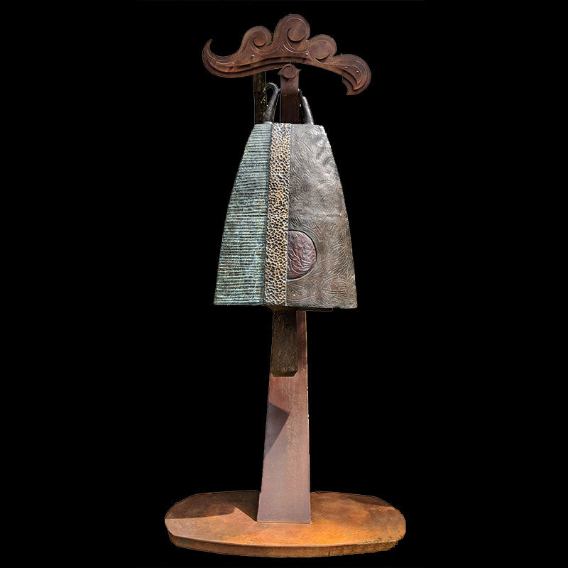 Four Seasons Grande bronze bell sculpture by Colorado artist James Moore