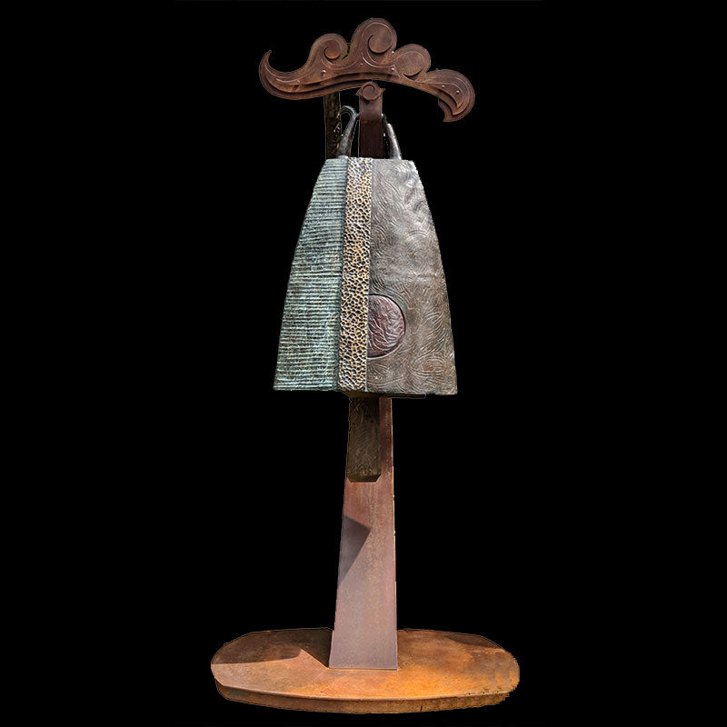 Four Seasons Grande bronze bell sculpture by Colorado artist James Moore